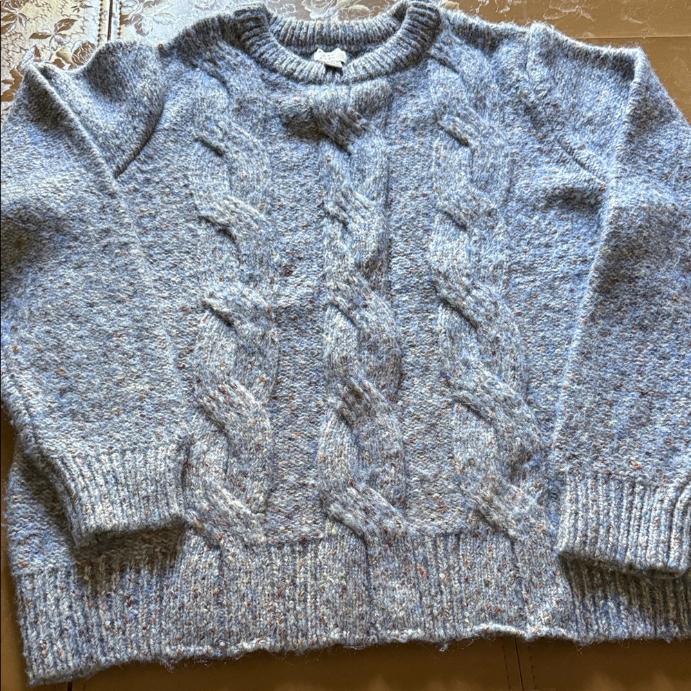 a new day Heathered Gray Cable Knit Sweater